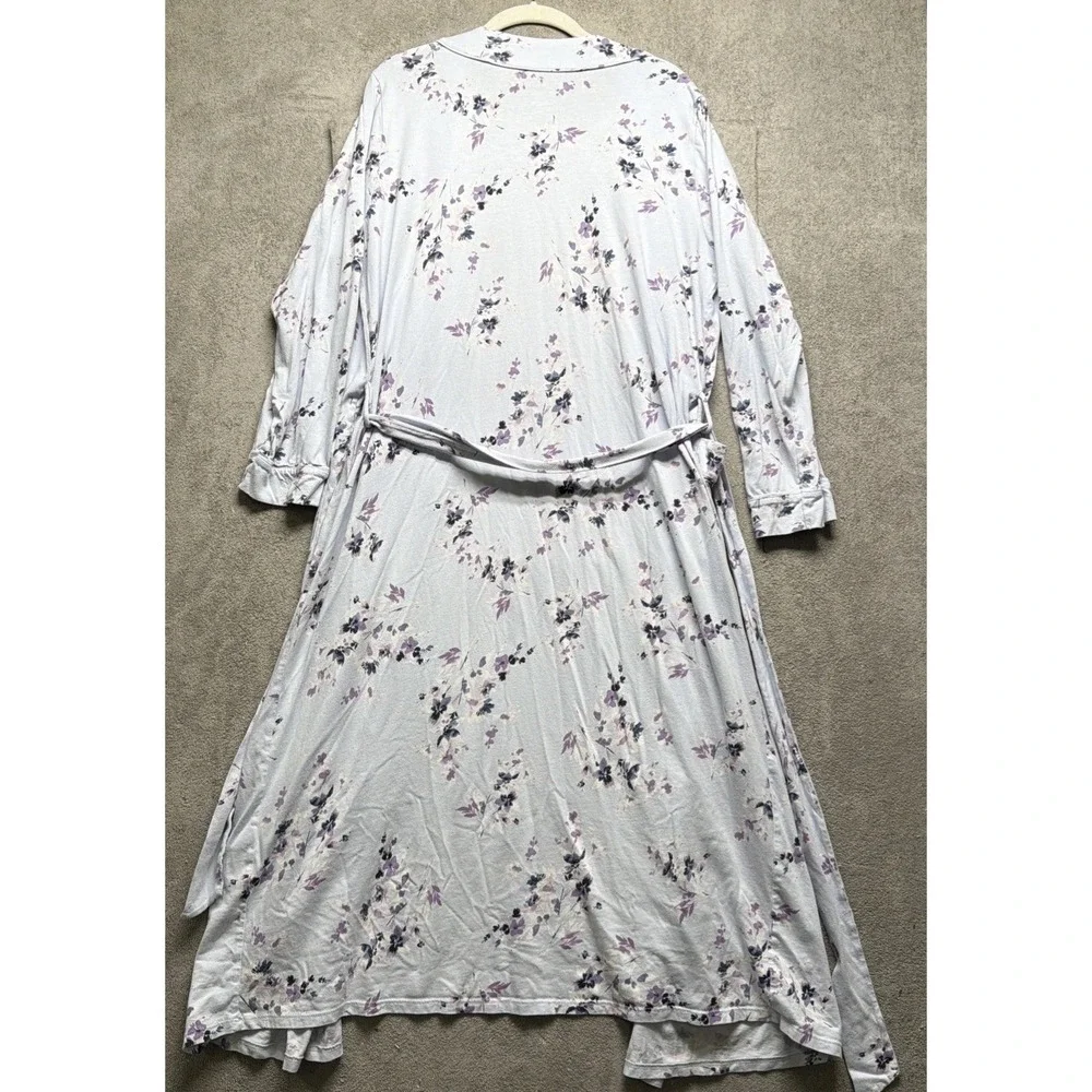 J‎ Jill Sleep Women's Floral Print Robe & Tank Lounge Set Medium Lavender